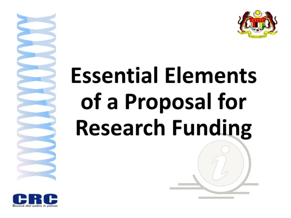 Essential Elements of a Proposal for Research Funding