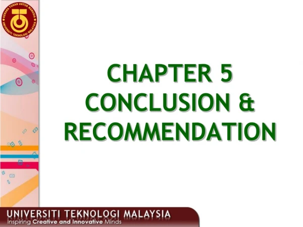 CHAPTER 5 CONCLUSION &amp; RECOMMENDATION