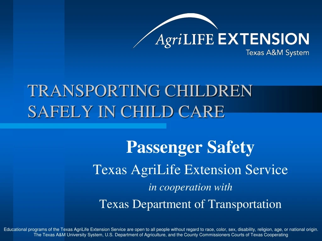 transporting children safely in child care