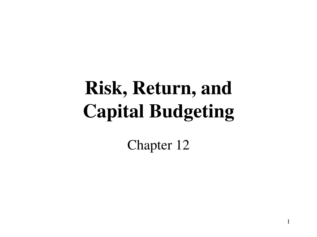 risk return and capital budgeting