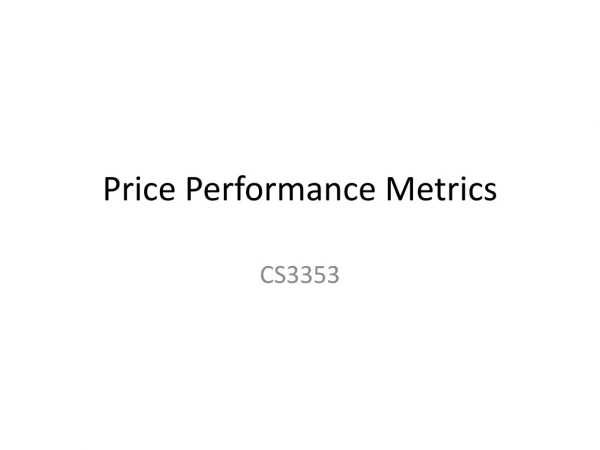 Price Performance Metrics