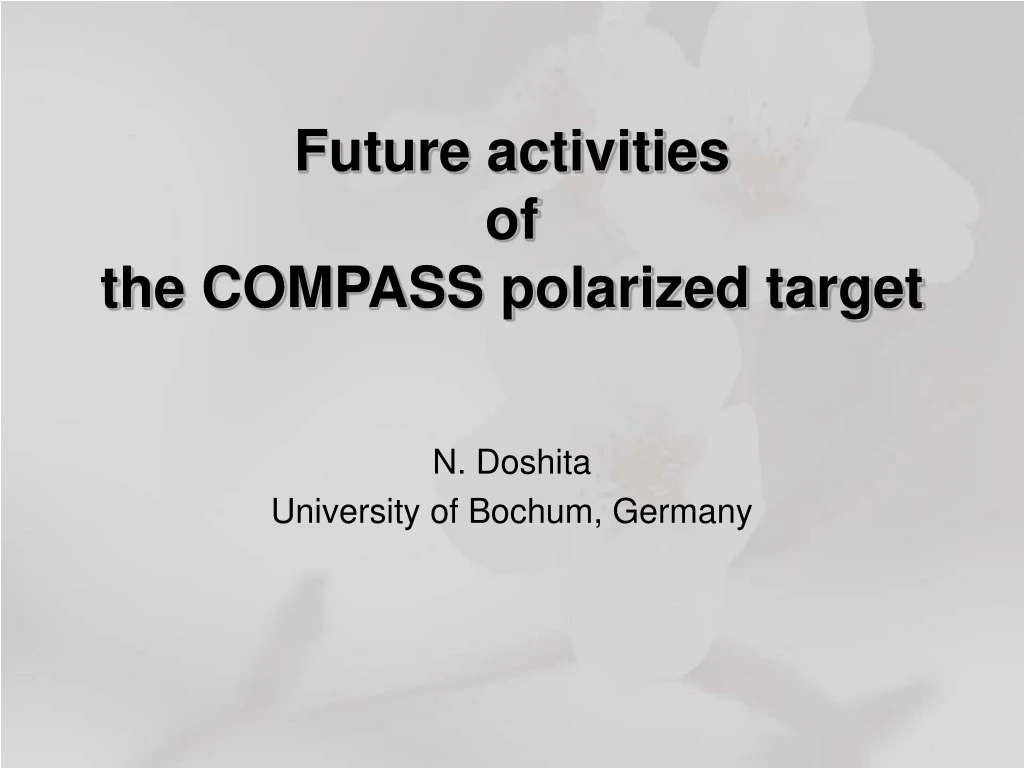 future activities of the compass polarized target