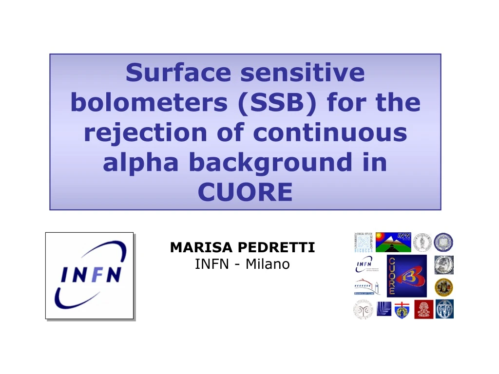 surface sensitive bolometers