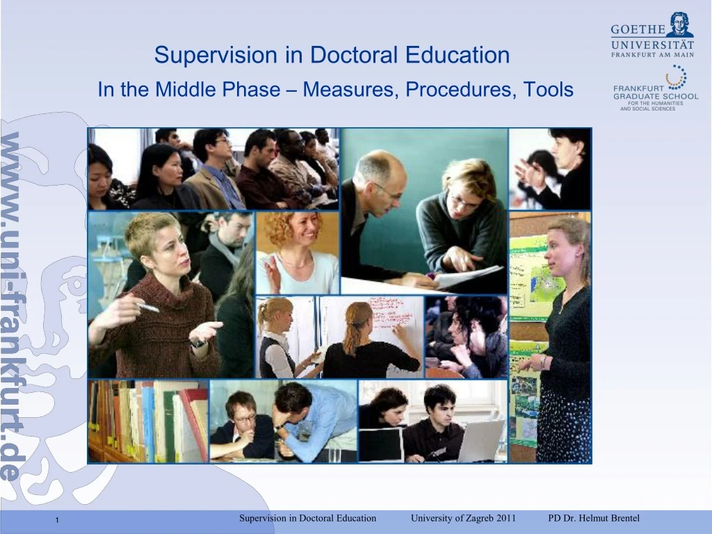 supervision in doctoral education in the middle phase measures procedures tools