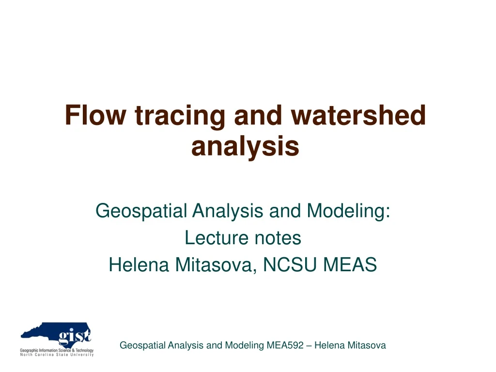 geospatial analysis and modeling lecture notes helena mitasova ncsu meas