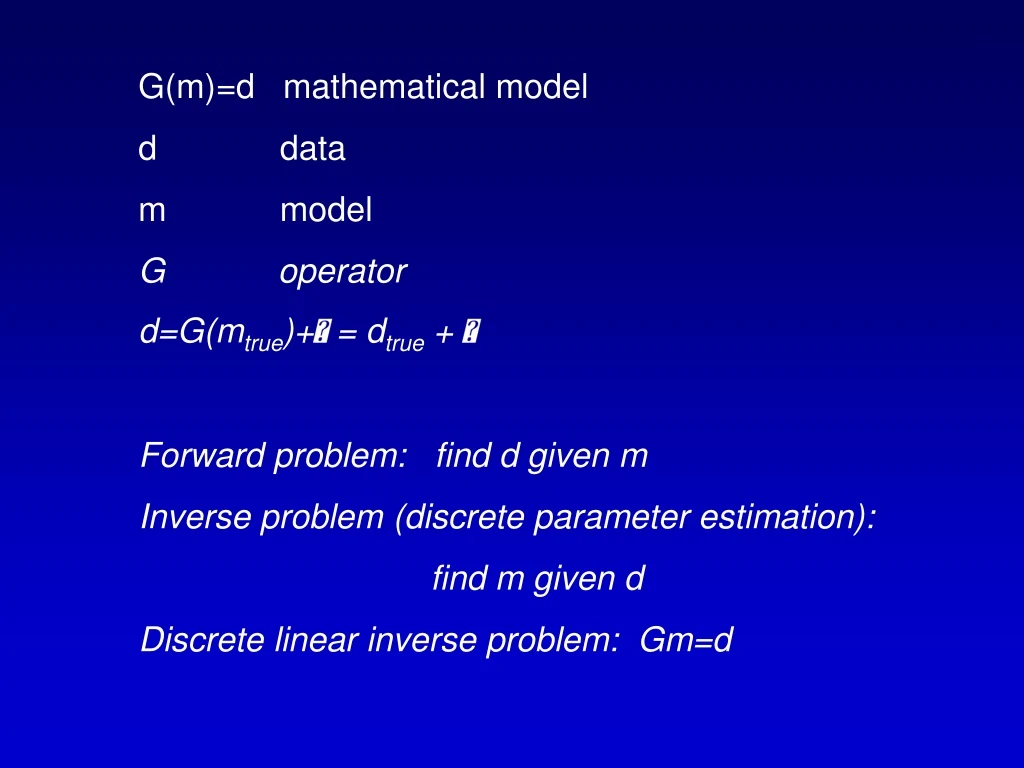 g m d mathematical model d data m model