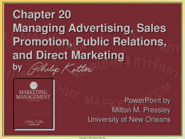 Chapter 20  Managing Advertising, Sales Promotion, Public Relations, and Direct Marketing by