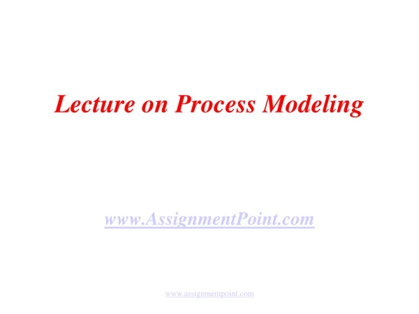 Lecture on Process Modeling