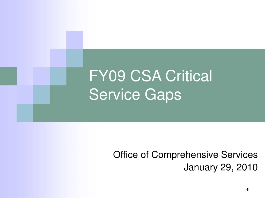 fy09 csa critical service gaps