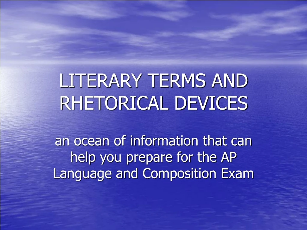 literary terms and rhetorical devices