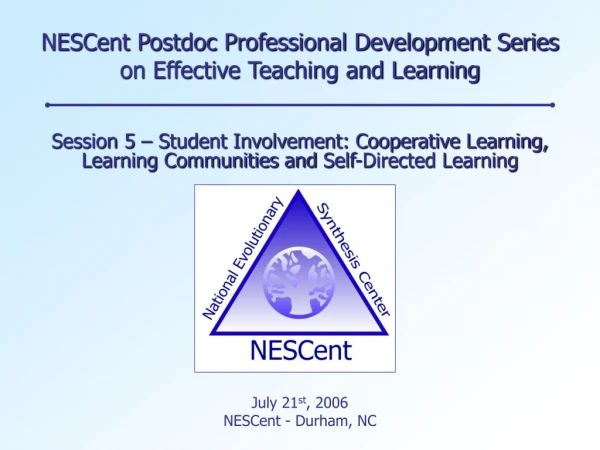 NESCent Postdoc Professional Development Series on Effective Teaching and Learning