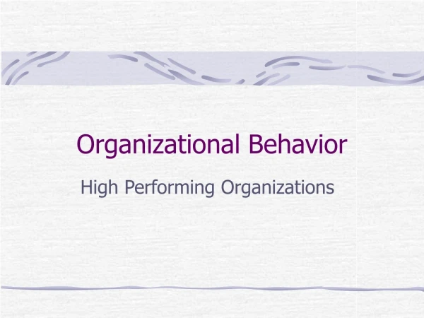 Organizational Behavior