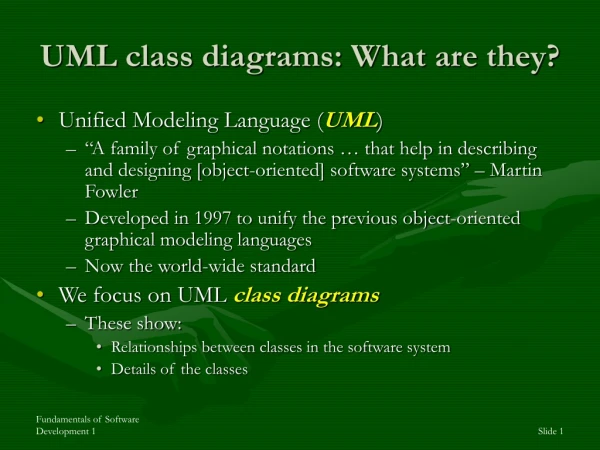 UML class diagrams: What are they?