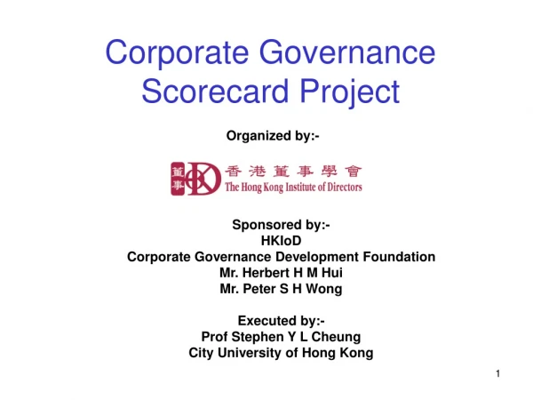Corporate Governance Scorecard Project