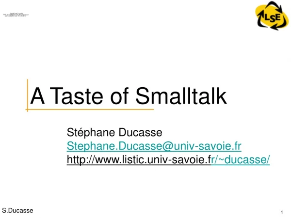 A Taste of Smalltalk