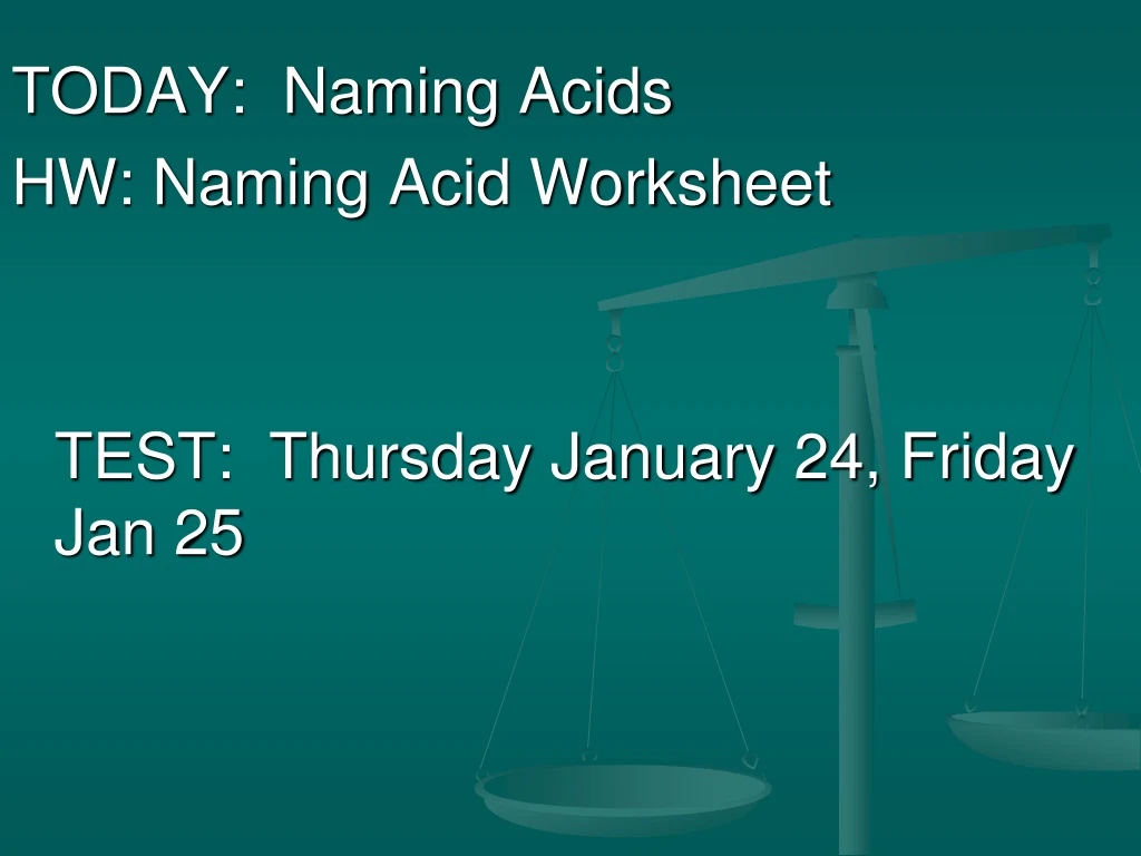 today naming acids hw naming acid worksheet test