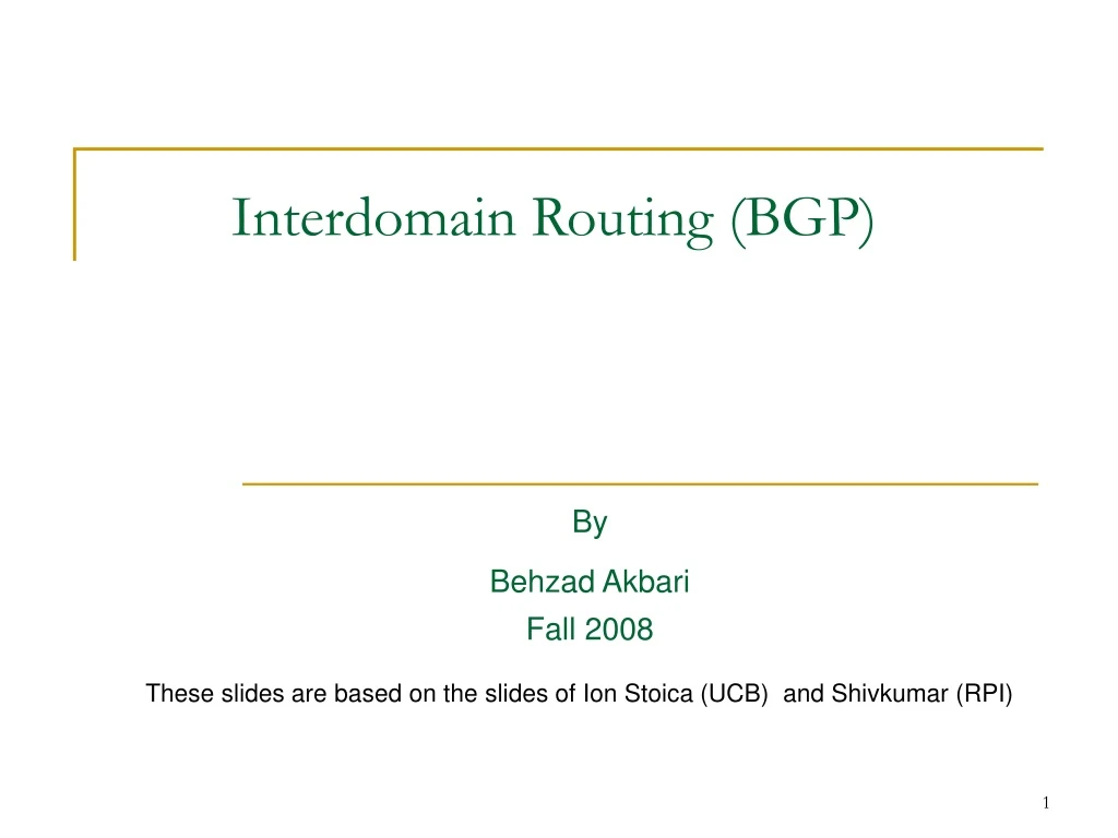 interdomain routing bgp