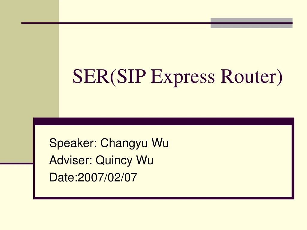 ser sip express router