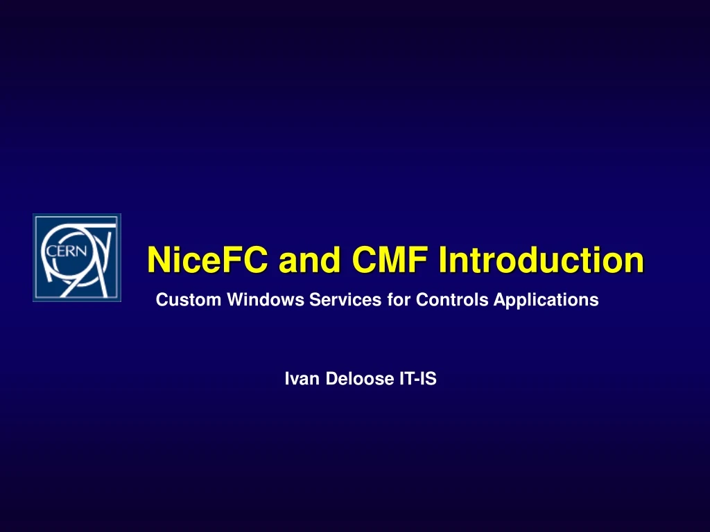 nicefc and cmf introduction
