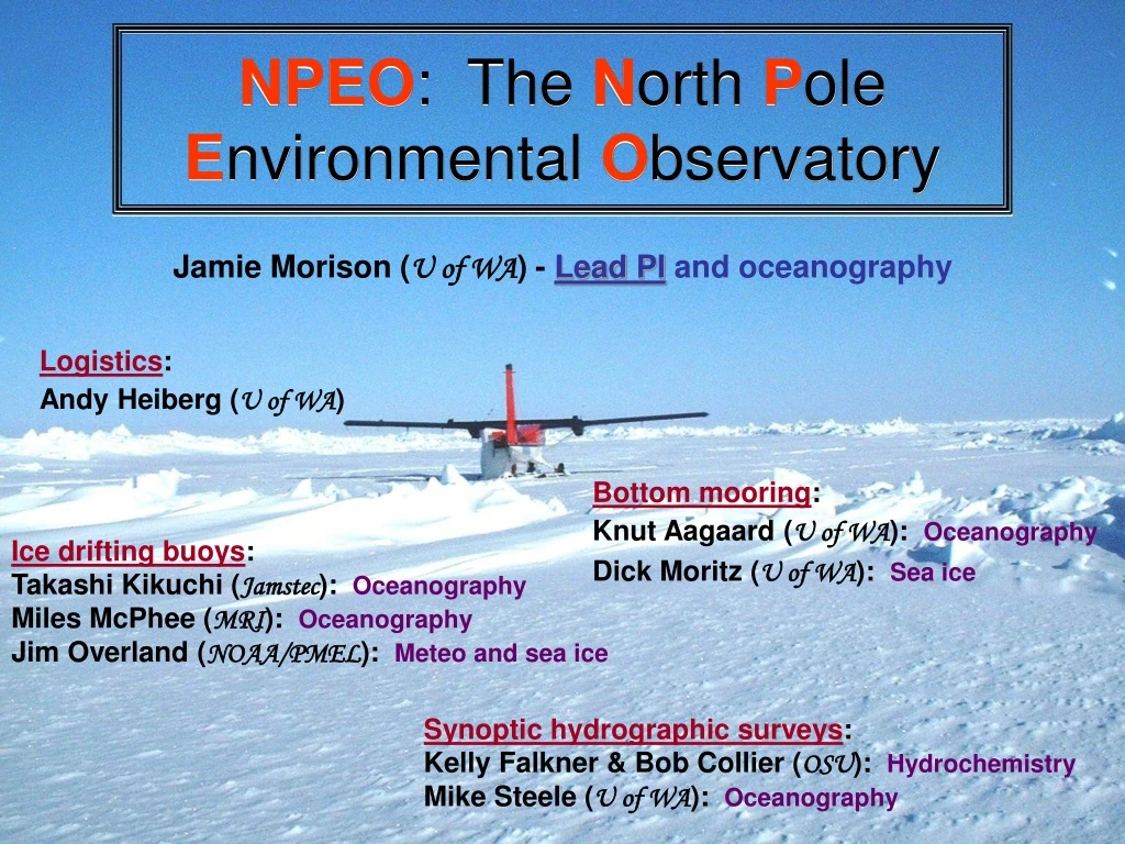 npeo the n orth p ole e nvironmental o bservatory