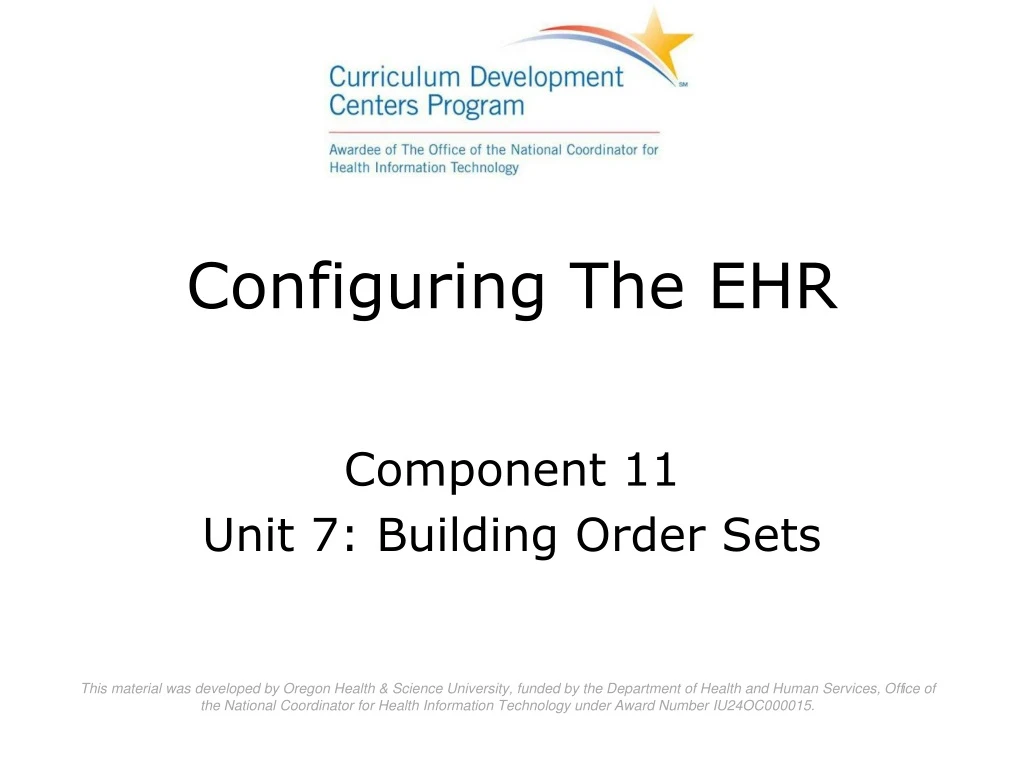 configuring the ehr