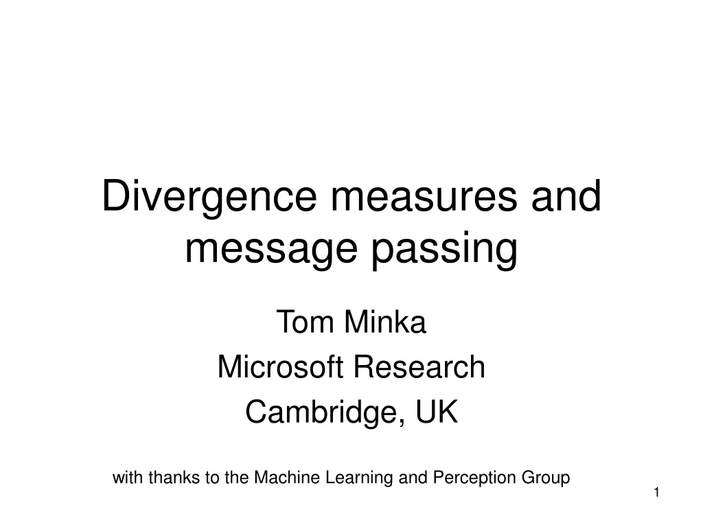 divergence measures and message passing