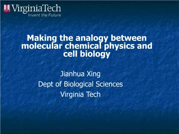 Making the analogy between molecular chemical physics and cell biology