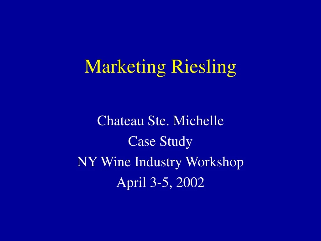 marketing riesling