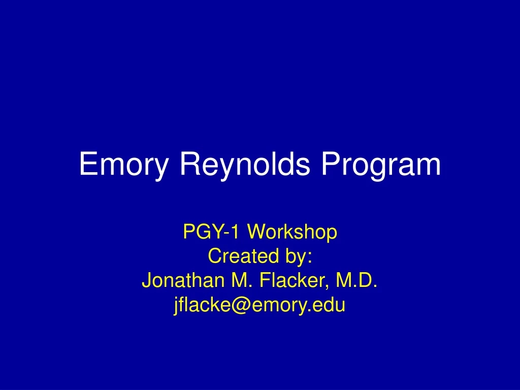 emory reynolds program