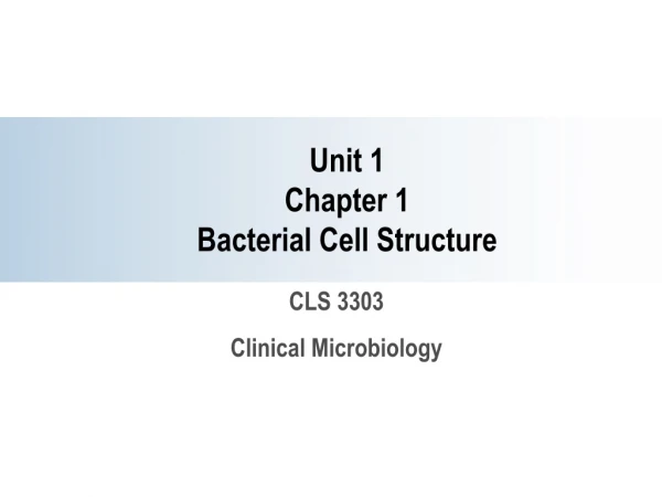 Unit 1  Chapter 1 Bacterial Cell Structure