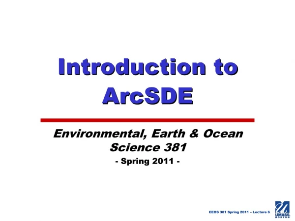 Introduction to ArcSDE
