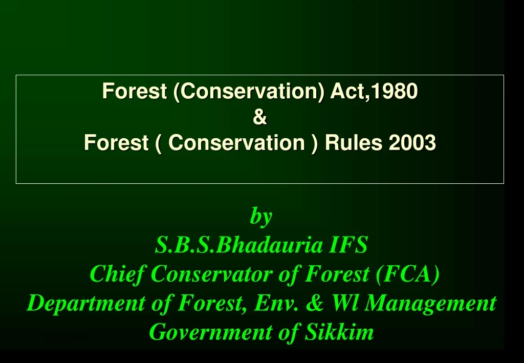 forest conservation act 1980 forest conservation