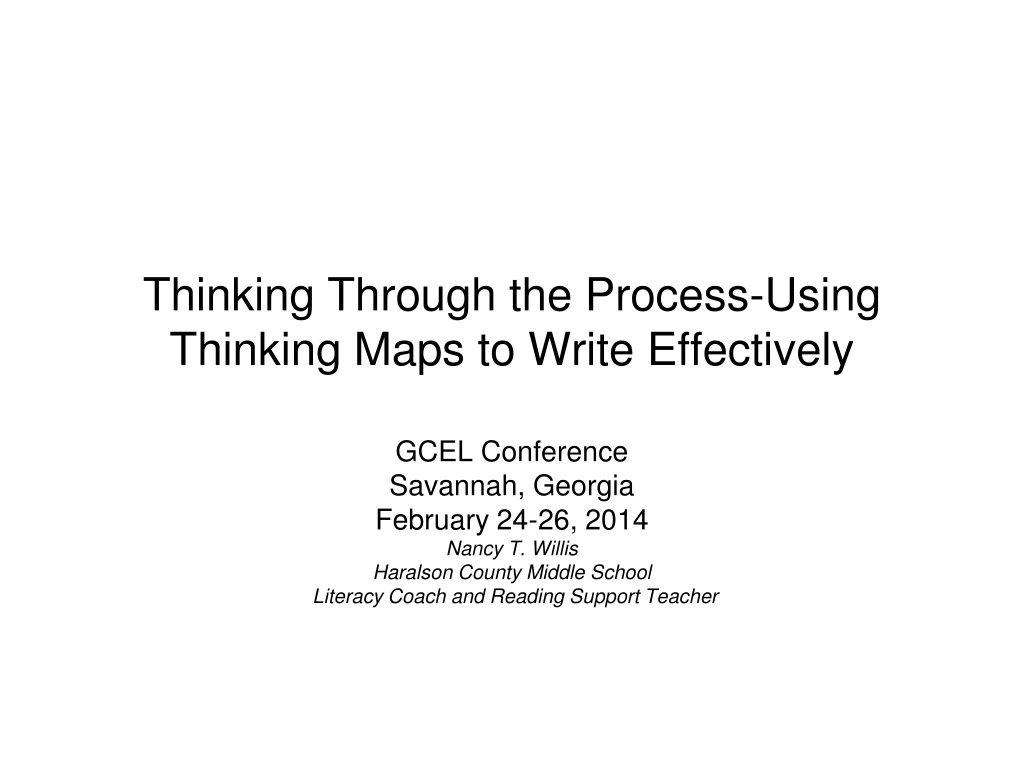thinking through the process using thinking maps to write effectively