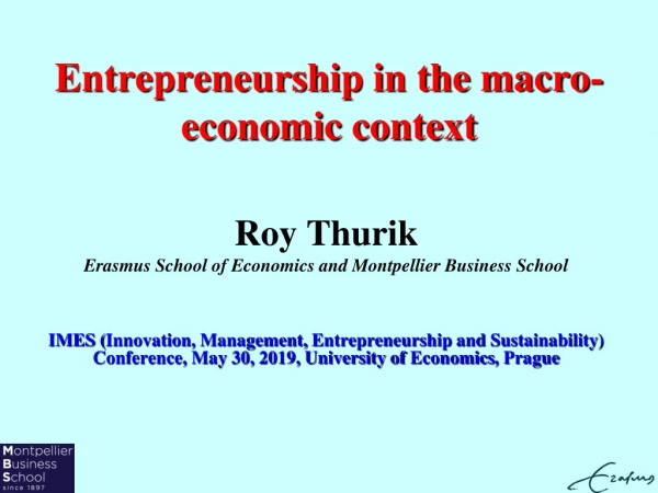 Entrepreneurship in the macro-economic context