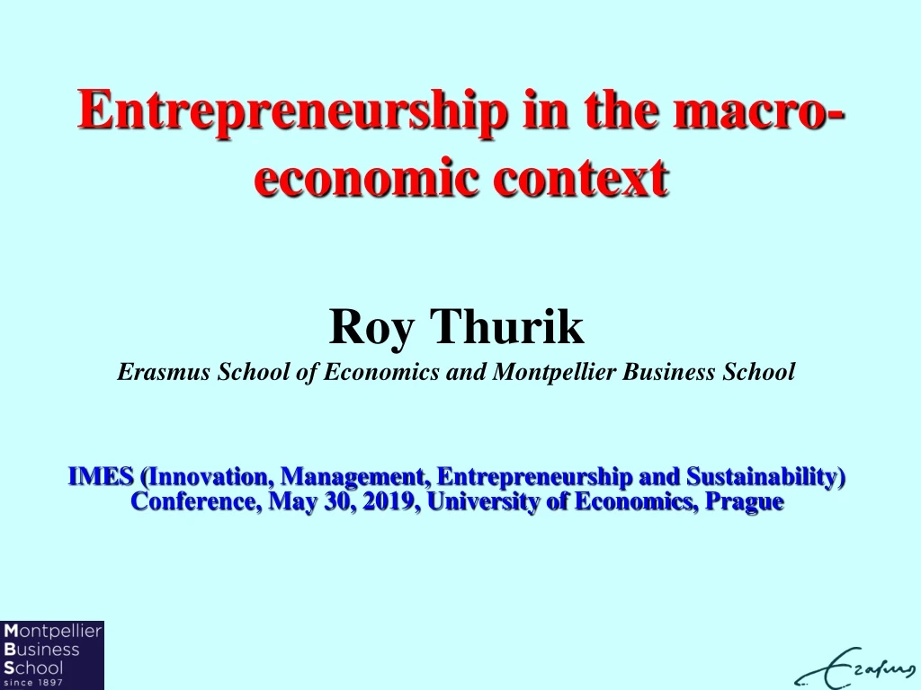 entrepreneurship in the macro economic context