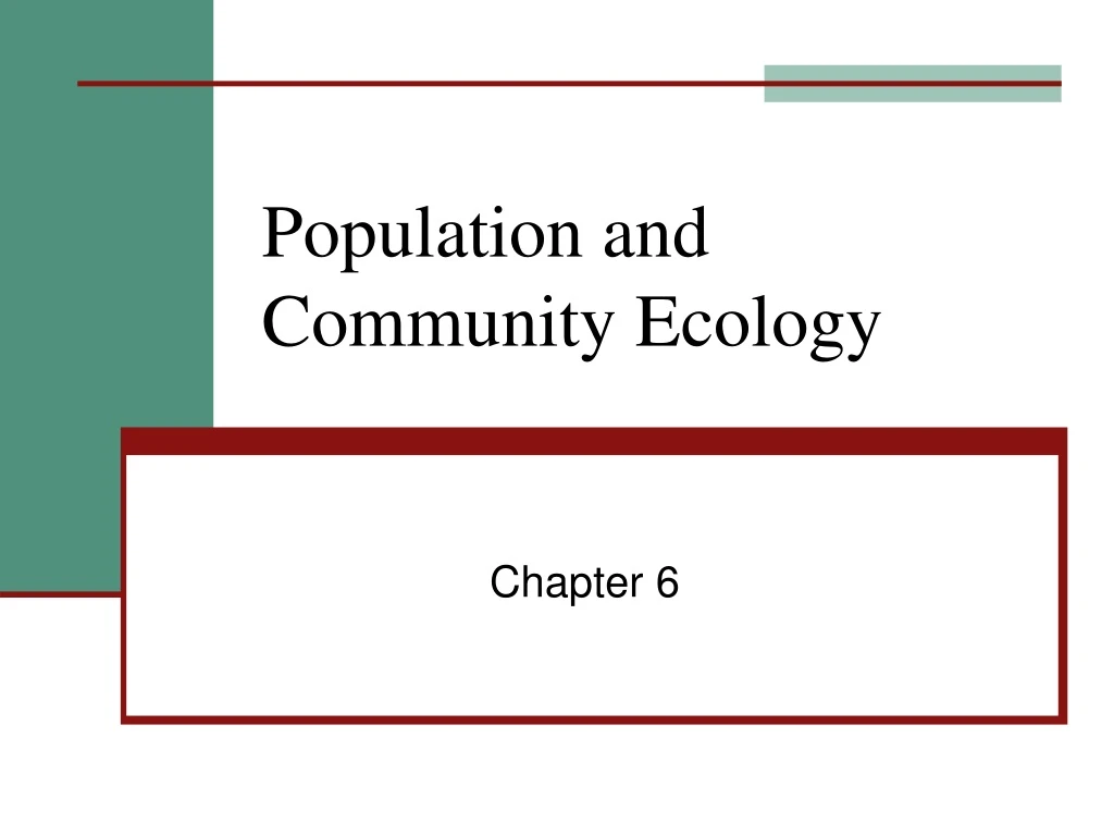 population and community ecology