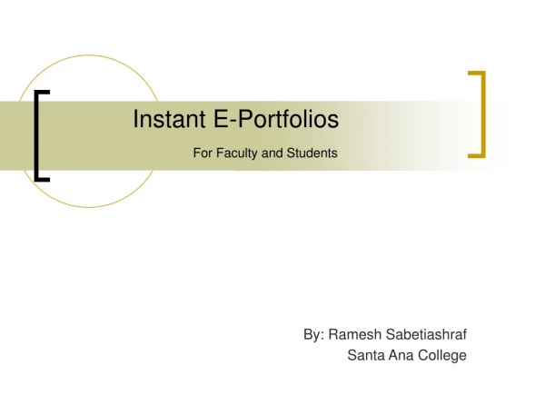 Instant E-Portfolios