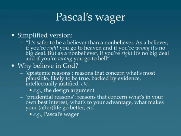 Pascal’s wager