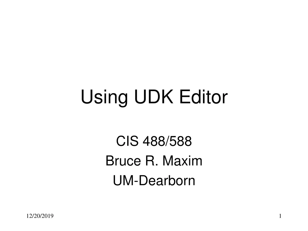 using udk editor