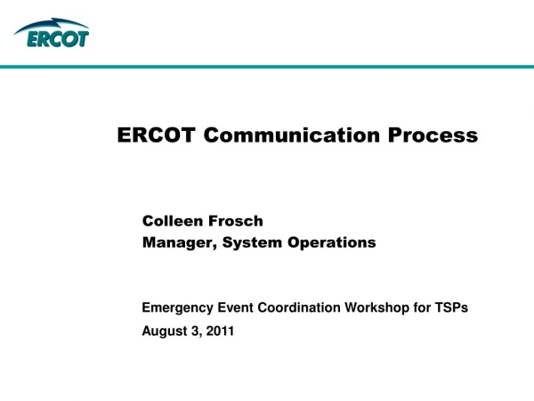 ERCOT Communication Process