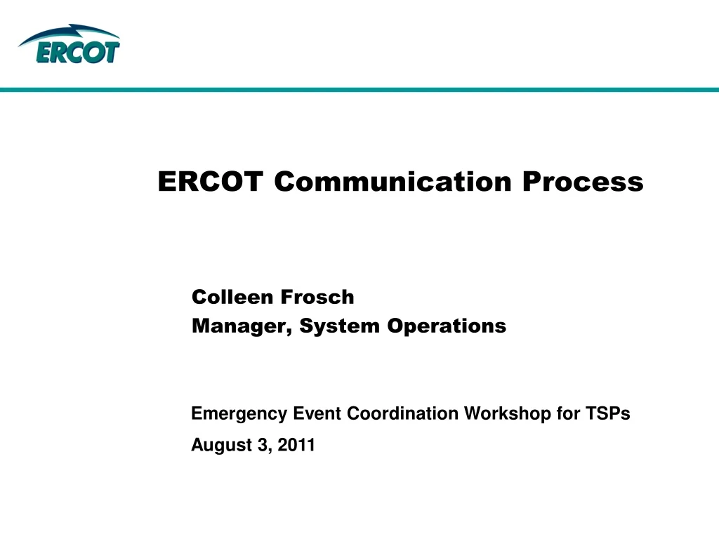 ercot communication process