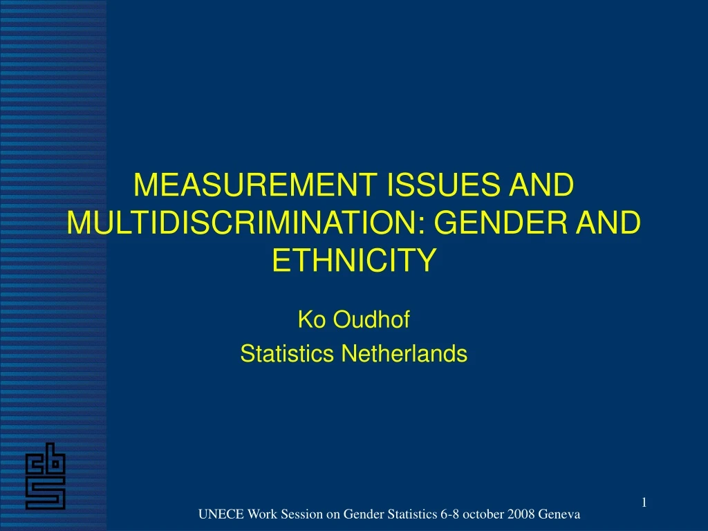 measurement issues and multidiscrimination gender and ethnicity