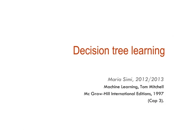 Decision tree learning