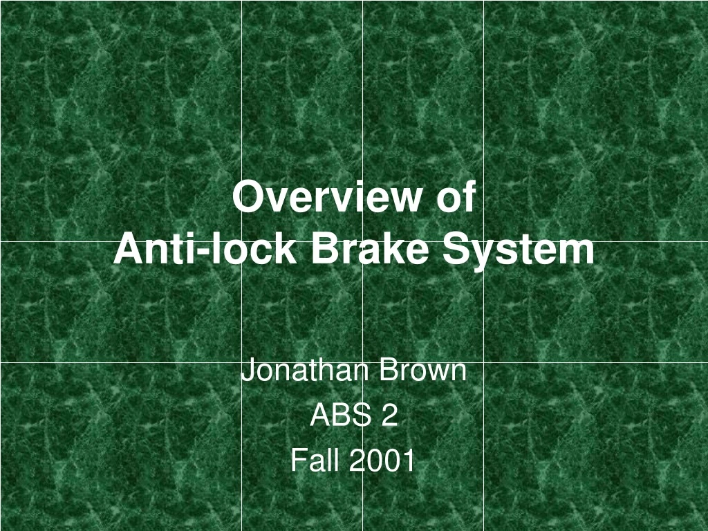 overview of anti lock brake system