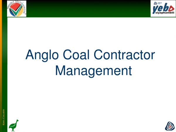 Anglo Coal Contractor Management