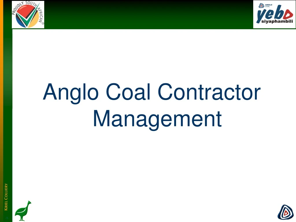 anglo coal contractor management