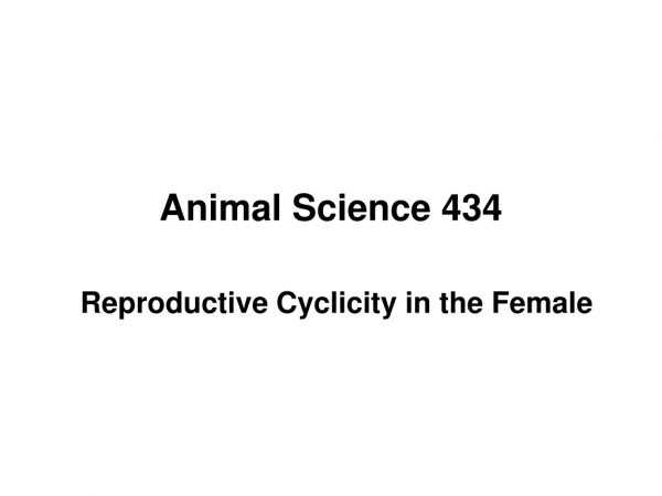 Animal Science 434