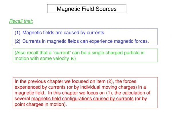 Magnetic Field Sources