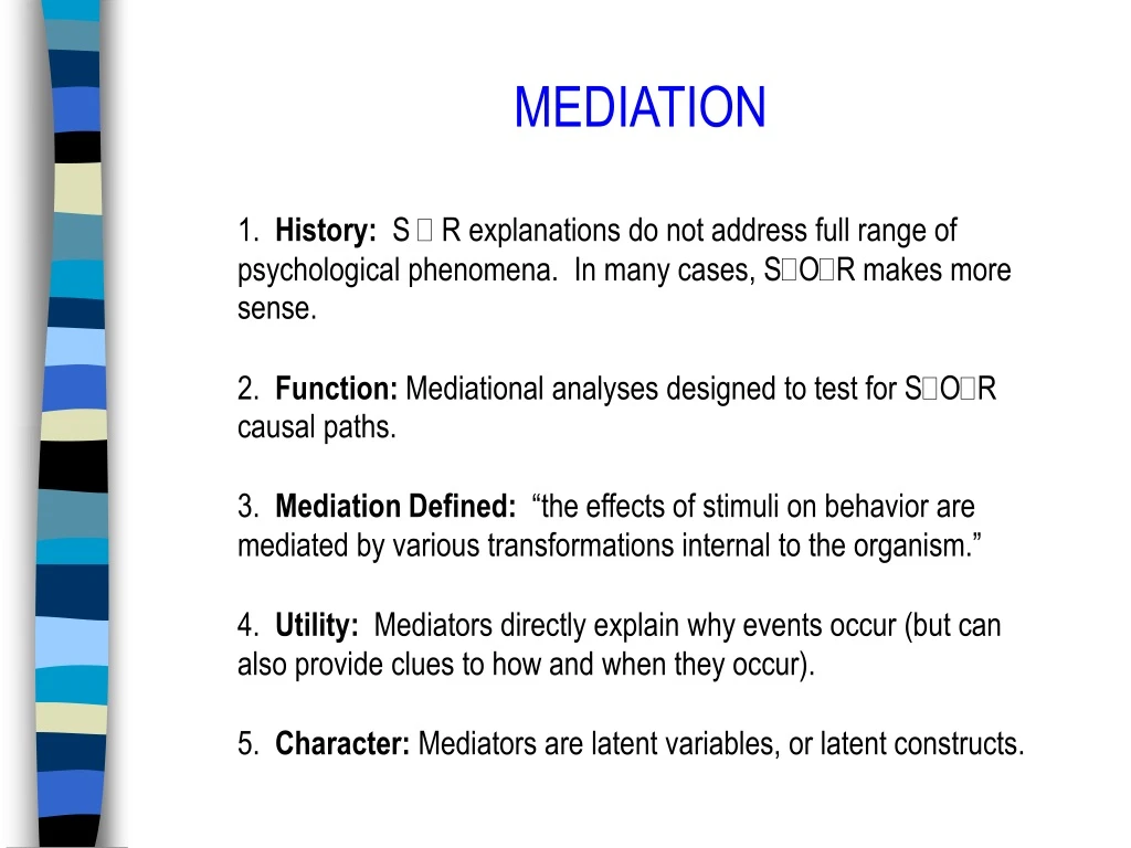 mediation 1 history s r explanations