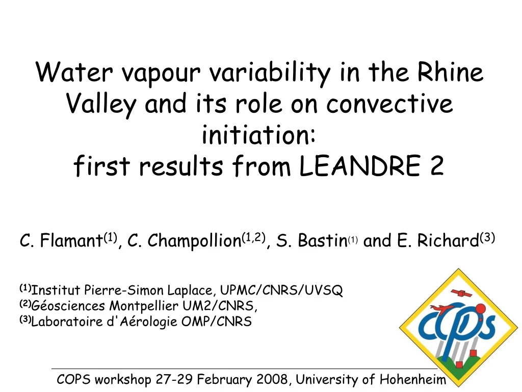 water vapour variability in the rhine valley